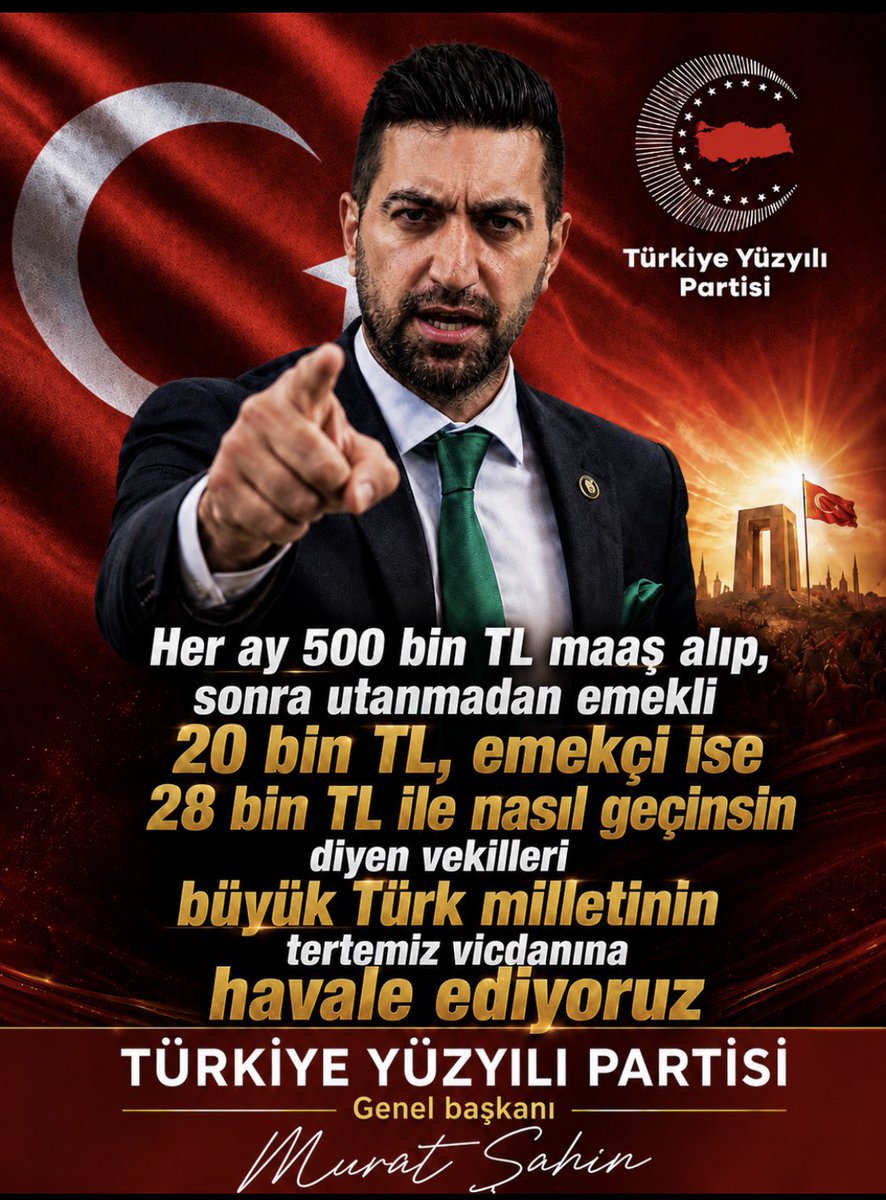 muratsahin2023's tweet photo. Emeklilerimizin ay sonunu getirebilmek için büyük bir sabır ve fedakârlıkla mücadele ettiği, emekçilerimizin ise alın terinin karşılığını almakta zorlandığı bir dönemde; milletin imkânlarıyla sefa üstüne sefa süren ayrıcalıklı bir zümrenin varlığı vicdanları yaralamaktadır..

Adalet; yükü yalnızca dar gelirlinin omuzlarına bırakmak değil, nimet ve külfeti hakkaniyetle paylaşabilmekten geçer..

Bu nedenle, millet cefa çekerken imtiyazlarına imtiyaz katanlara karşı “artık yeter” demek; emeklimize vefamızın, emekçimize saygımızın ve aziz milletimize hürmetimizin bir gereğidir..

Çünkü devletin asli görevi; ayrıcalıkları korumak değil, milletin hukukunu korumak ve hakkını teslim etmektir.. 🇹🇷
