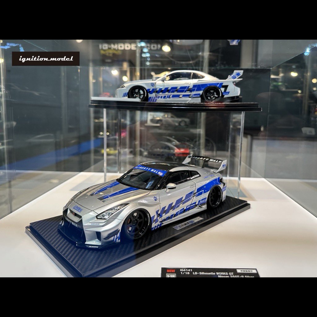ignitionmodel's tweet photo. IGオンラインホビーショー新作モデル「エントリーNo.5」は静岡ホビーショー2026で初披露となった1/18スケール「LB-Silhouette WORKS GT Nissan 35GT-R」です。

最新カラーの「LB-Silhouette WORKS 35GT-R」を現在、鋭意開発中。今しばらくお待ちください！ https://t.co/7y3z31fx1a
