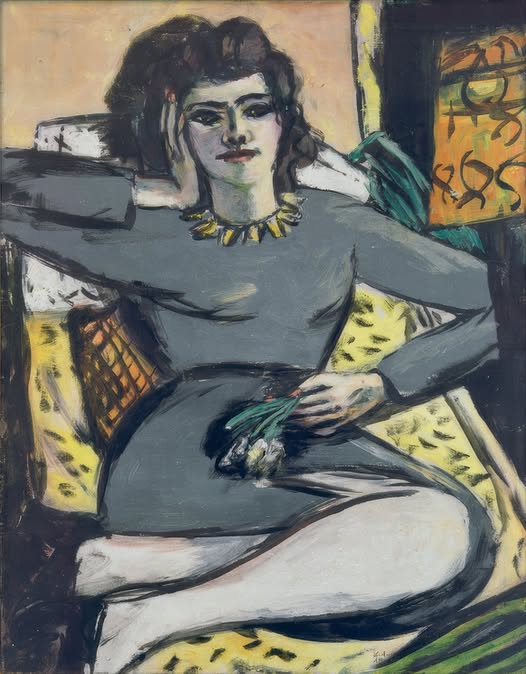 RaBeArt's tweet photo. Resting Woman with Carnations, Portrait of Quappi, 1940. Artist: Max Beckmann. @ Sprengel Museum Hannover, Germany.
#Art #MaxBeckmann #Quappi #restingWoman #paintings #Hannover #germany https://t.co/GiEAAhXP6p