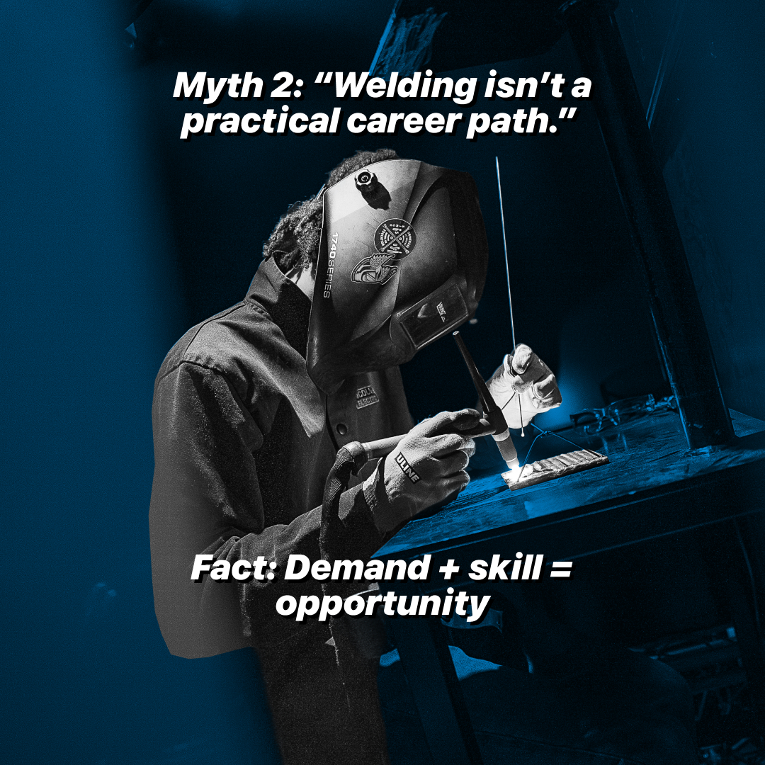 UTITweet's tweet photo. It’s not “just manual labor” — it’s precision, technique, problem-solving and skill.​
Welding is a craft. And the demand for skilled welders creates real opportunity. 🔥 Learn more about our Welding program: https://t.co/9HKSSUslLl

​UTI is an educational institution and cannot guarantee employment or salary. For program outcome information and other disclosures, visit https://t.co/T0PoAgmJjC.