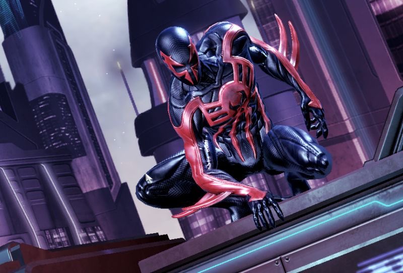 lesbiancarlos's tweet photo. his comic suit is iconic, i love how it got translated to the games, but he also looks so fucking cool in atsv despite the spider design of his suit/mask being ‘simpler’ and i personally don’t dislike the holographic fabric https://t.co/HaiDmbr6K4