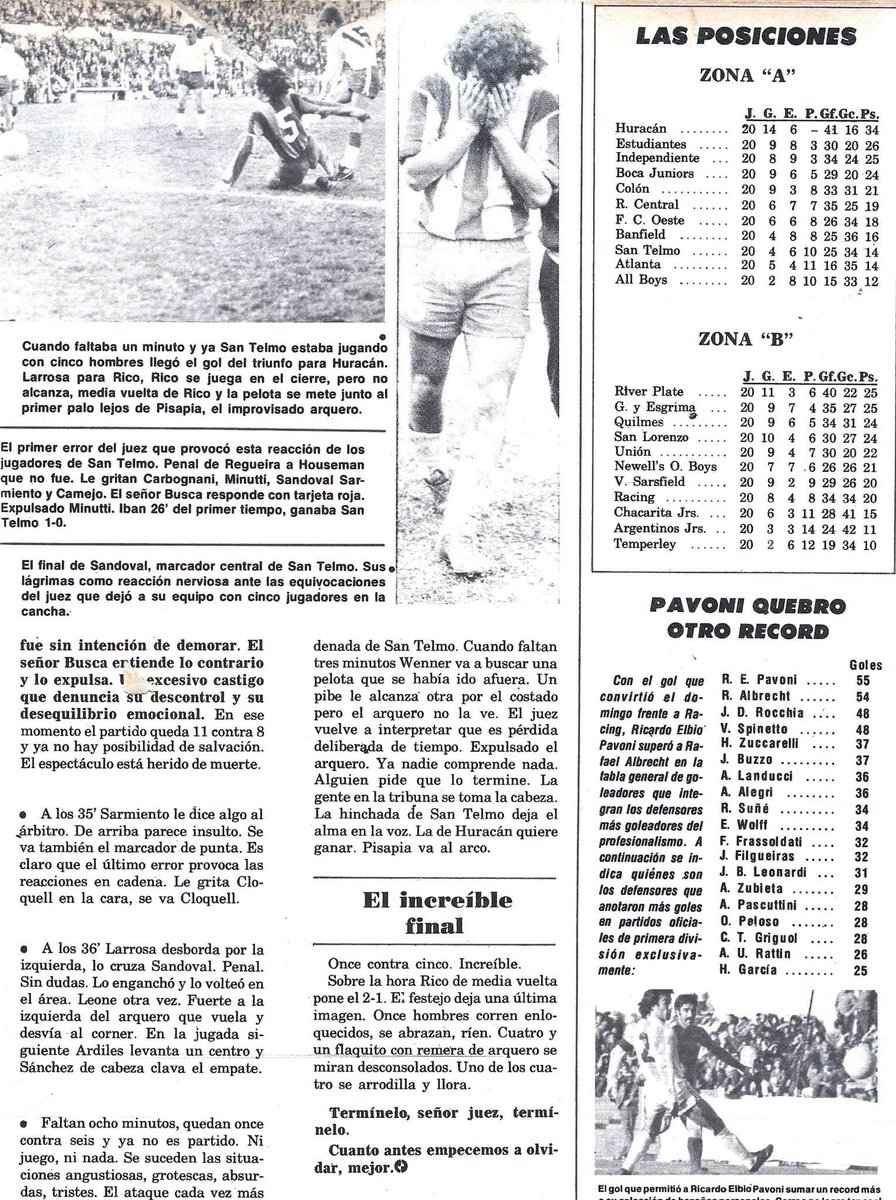 PCioccale's tweet photo. El 30/5/1976 hace 50 años el @CAHuracan derrotaba a @clubsantelmo 2 a 1. Muy Mala actuación del árbitro Busca. El #Candombero venía de derrotar en la semana a @BocaJrsOficial 3 a 1 .
@PrensaSanTelmo @Santelmofotos
@ImborrableTelmo https://t.co/ZXXcSUCEHX