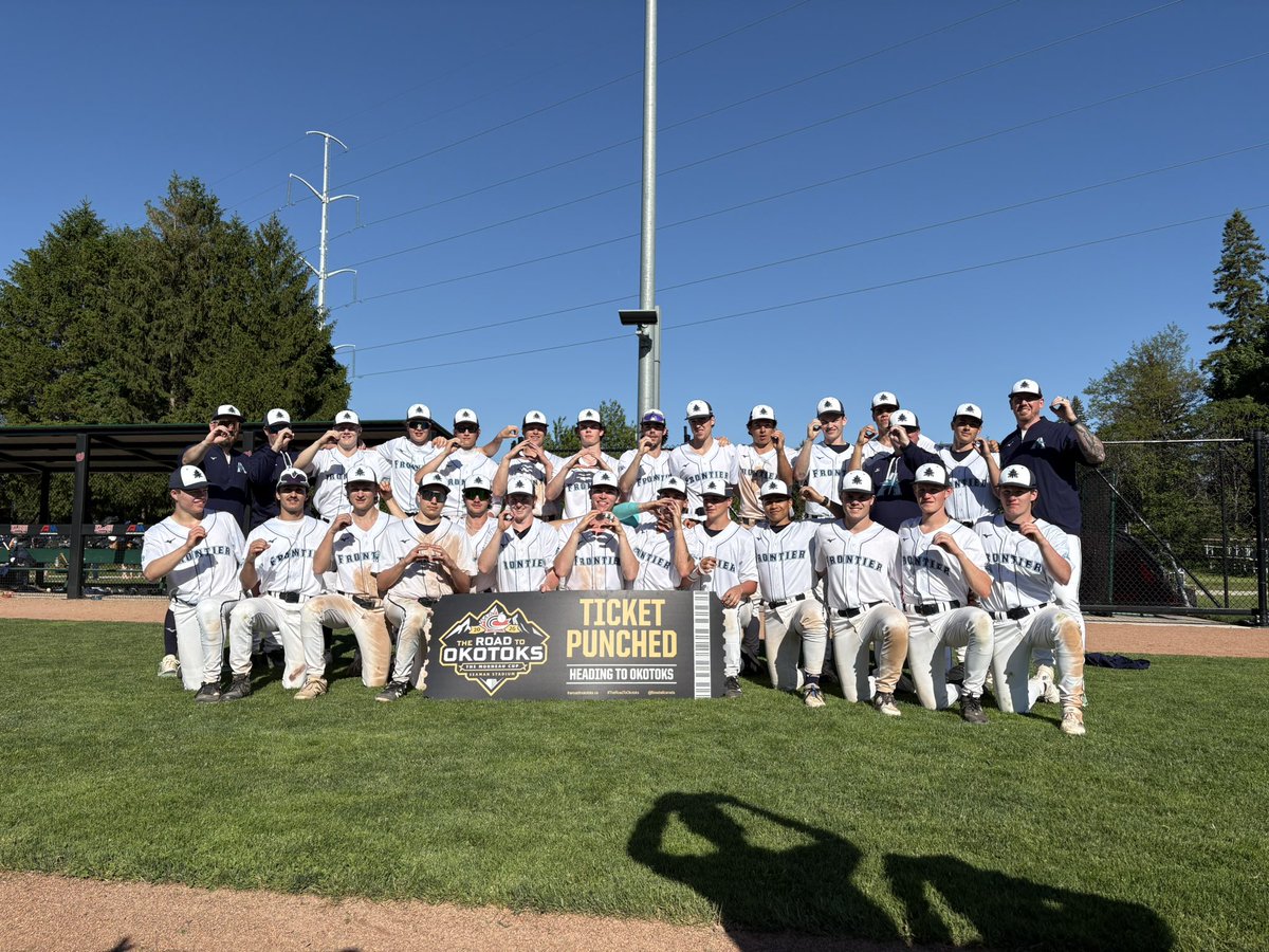 PB_Atlantic's tweet photo. 𝐓𝐈𝐂𝐊𝐄𝐓 𝐏𝐔𝐍𝐂𝐇𝐄𝐃

Frontier Atlantic have clinched their spot in Okotoks and will compete for the Morneau Cup.

@Frontier_abb 

@baseballcanada || #TheRoadToOkotoks https://t.co/88M5gx1thV