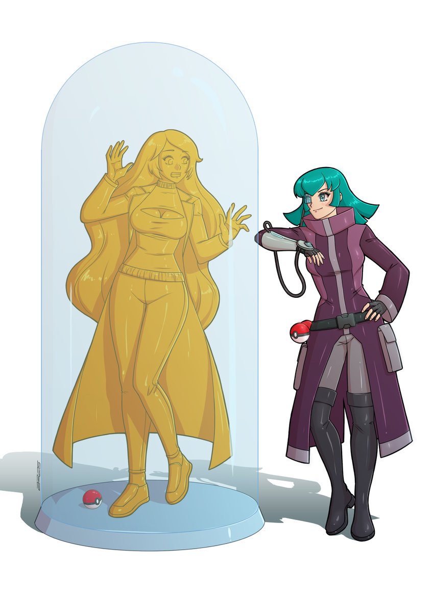 aryo_ya's tweet photo. Commission: Luna trapped in the jar.  If you interested for commission, please contact me via deviantart, Instagram (thegemblondong) or Discord (aryok) #commission #opencommissions #petrified #goldenstatue #commissionsopen #occommission https://t.co/VV1MEPOC7d