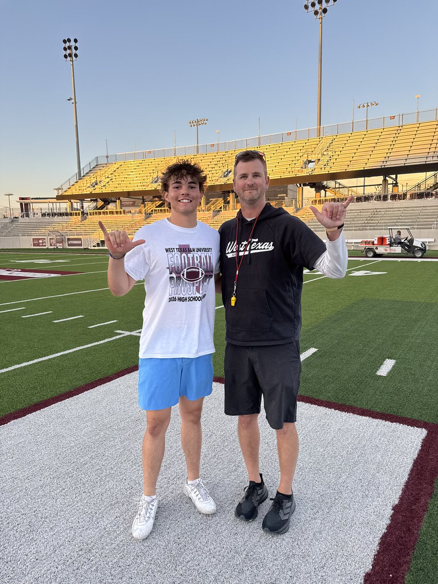 ReeceBaca3's tweet photo. #AGTG Had a blast at @WTAMUFootball camp yesterday! Thank you @coachkbleil and @CoachJoshLynn for the great work. Blessed for the learning opportunities! Keep stackin days! #2028 @CanyonEagleFB @MattLovorn @JVNYLFILMS @abovetherimkh @PreWarWesley @CoachQuebe @PrepRedzone https://t.co/d5y2BNQgvz