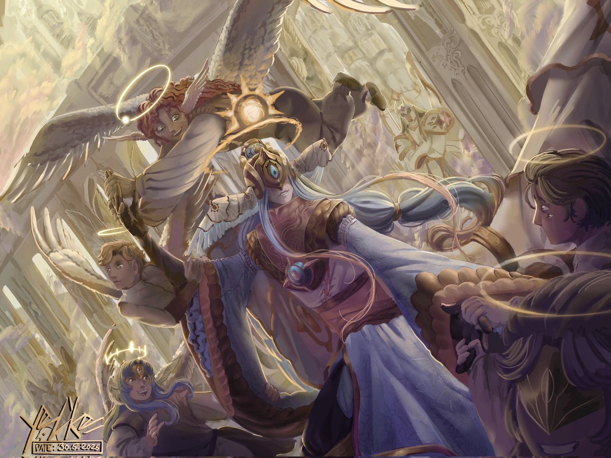 ReaperMadison's tweet photo. Finished an oc art for my birthday!! Meet yel'ke:))
Created from the goddess of light! Though also taking care of the failed angel protitypes.  Though with hus gentle heart not like he could hold it against them

#splashart #ocart #sceneart #artㅤㅤㅤㅤ #angeloc #angel #oclore https://t.co/dW9E2MFd1f