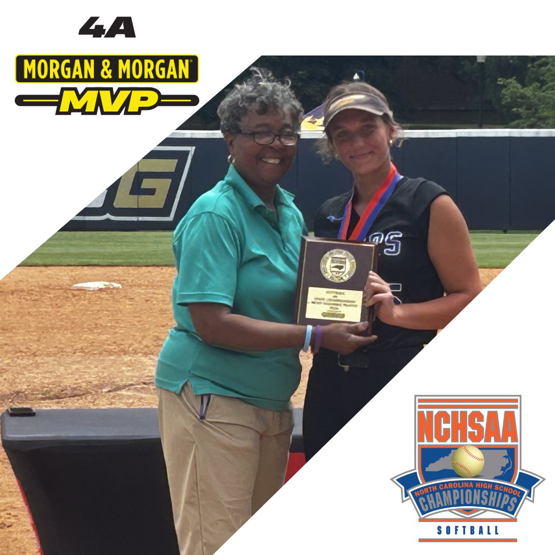 NCHSAA's tweet photo. 🥎 Today's 2026 Softball MVPs from UNC-G (Presented by Morgan &amp; Morgan)

4A: Katelyn West (Southwestern Randolph)
3A: Zoey Woodruff (West Wilkes)

#NCHSAASB #NCHSAAGameLockedIn @forthepeople   @GreensboroSF 
@visitgreensboronc
@uncgspartnas https://t.co/NRjz4mHyVr