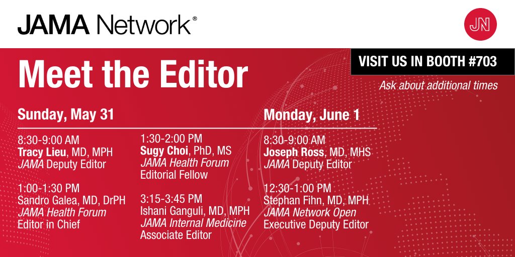 JAMAHealthForum's tweet photo. 👋 Meet Sandro Galea, MD, DrPH, Editor in Chief of @JAMAHealthForum, today at #ARM26.
 
📅 May 31 | 1:00 – 1:30 PM
📍 Booth 703
✨ Learn about publishing with the JAMA Network https://t.co/IBLTlBTMD9