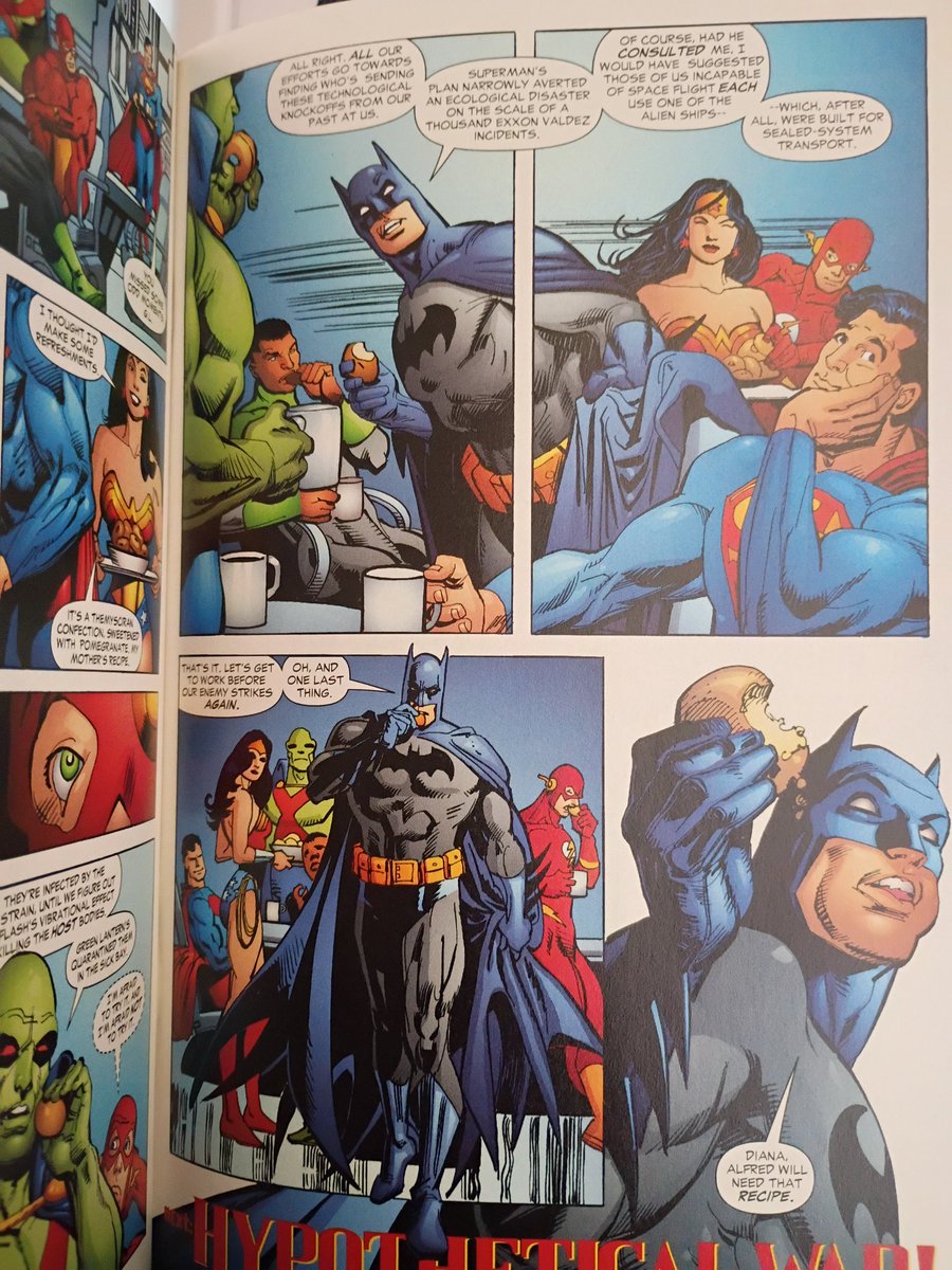 ink_cornrbox's tweet photo. Once again the jla are only ever good when they're shooting the shit with people just like them in their social club. Jose Luis Garcia lopez and his unmatched skill at character acting and poses really sells that they're a bunch of super friends https://t.co/8aBKh12zEq