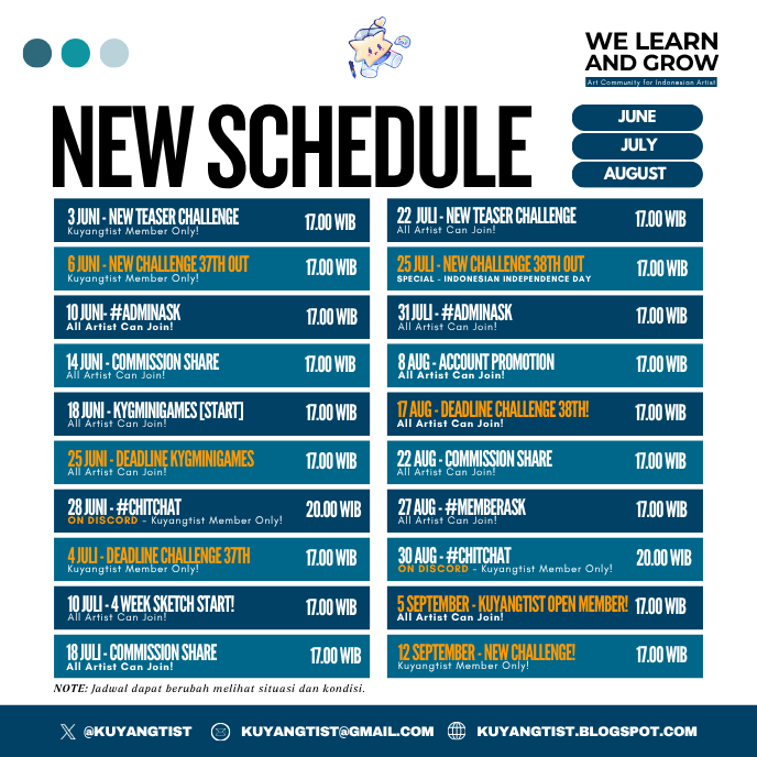kuyangtist's tweet photo. Kuyangtist New Schedule! 📌 https://t.co/o8g7z2v75v