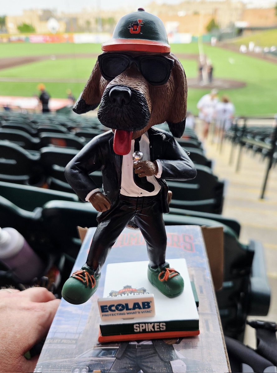 kelabration's tweet photo. Game 29 of the season is Blues Brothers night at the @JolietSlammers. They gave away a Spike bobblehead. https://t.co/nVS2TAwF1K