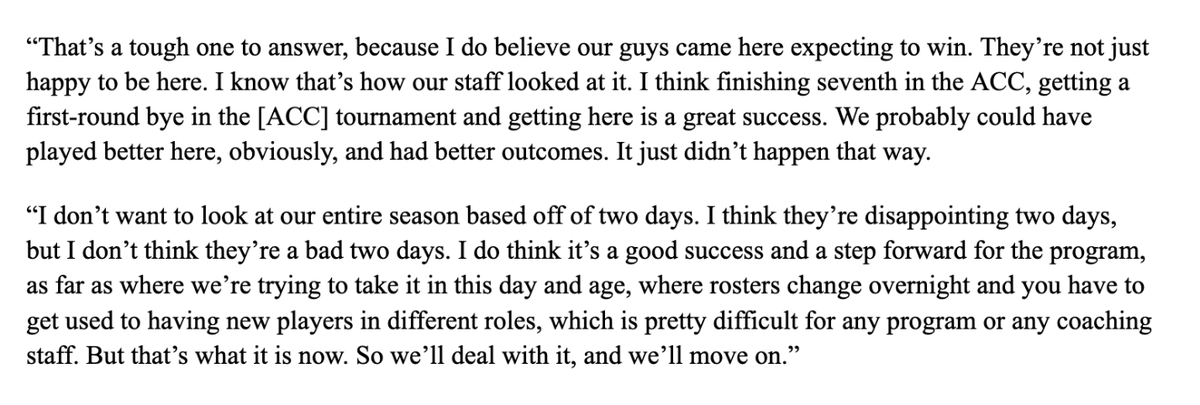 dylantefft's tweet photo. Was this season a success for #Hokies baseball? Head coach John Szefc:

"That’s a tough one to answer, because I do believe our guys came here expecting to win. They’re not just happy to be here."

Full quote: https://t.co/lxgZ6ylG1q