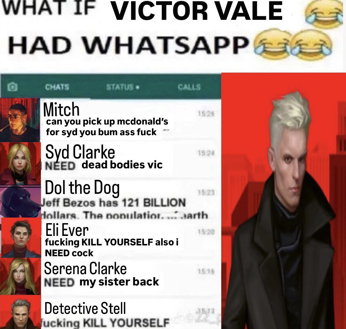 gaymerbatman's tweet photo. what if victor vale had whatsapp 😂

#victorvale #villainstwt https://t.co/fNHmPaqTkX