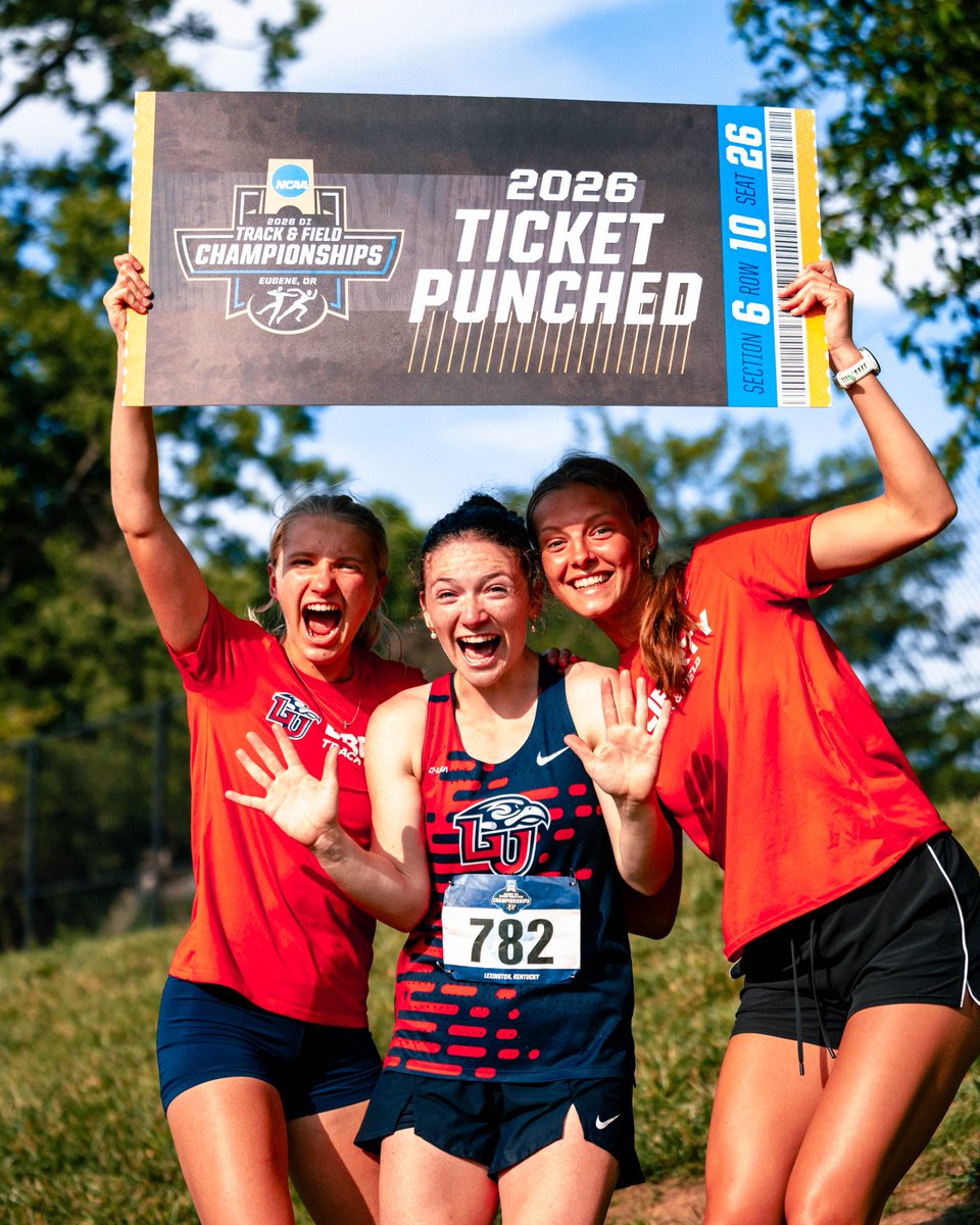 Liberty_XCTF's tweet photo. Next Stop, Eugene

Senior Katrina Schlenker puts an exclamation point on the Flames' stay in Lexington, dropping a 16-second steeplechase PR (9:50.85) to punch Liberty's 6th ticket to Eugene! 🎟️

Katrina will make her NCAA national meet debut on June 11. #HonorHim https://t.co/6Q6V3ZHfGj