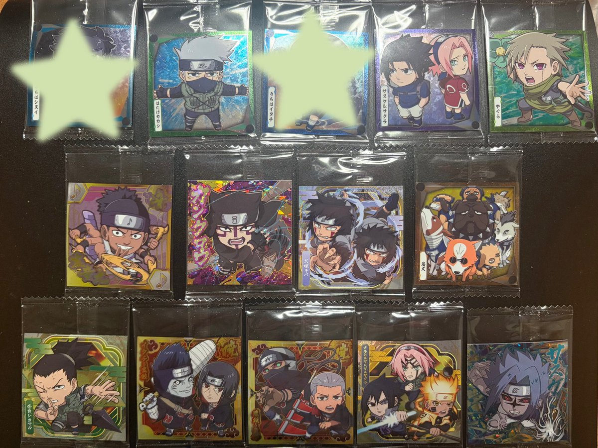 aimaaaai's tweet photo. 【交換】にふぉるめーしょん NARUTO 疾風伝  忍界シールウエハース vol.5

譲▶︎1枚目（リプに1〜4の過去弾あり）

求▶︎2枚目（シークレット、サスケ&amp;イタチ、多由也、マダラ）

下位複数枚 ⇔上位1枚のご相談可
求下段は2枚以上の交換のみ

郵送交換、名古屋手渡し要相談
まとめて優先 https://t.co/JiS9phMvAH