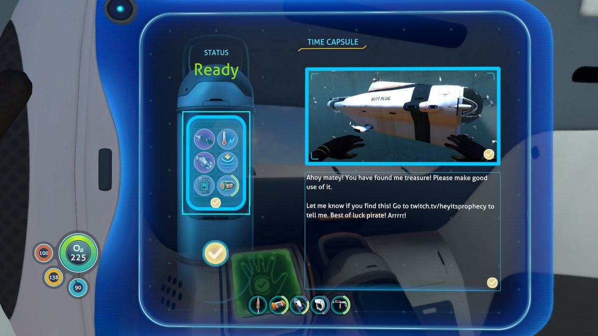 HeyItsProphecy's tweet photo. Hope someone finds this time capsule and lets me know!

The capsule I found in this playthrough left me only water. Super disappointing.

Hope they like the loot I left them. https://t.co/6KcRrAvpnK
