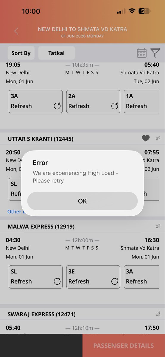 Chetanzehan's tweet photo. @IRCTCofficial what’s this scam, every time we open ticket counter during tatkal times, it shows this.
when it opens, all the tickets are booked
This is purely scam for agents and other stakeholders.this didn’t use to happen before but from last 3-4 months, it’s regular. https://t.co/IYVYPZAKhB