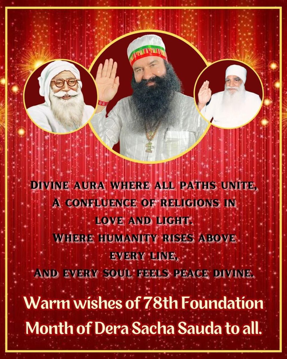 Deepika93558's tweet photo. In May 1948 foundation of Dera Sacha Sauda was build by Shah Mastana Ji Maharaj further nurtured by Param Pita Shah Satnam Ji Maharaj and now guided by Saint Gurmeet Ram Rahim Ji and today celebrating 78th Foundation Month Bhandara.

#FoundationMonthOfDSS https://t.co/P2eU48EbG5