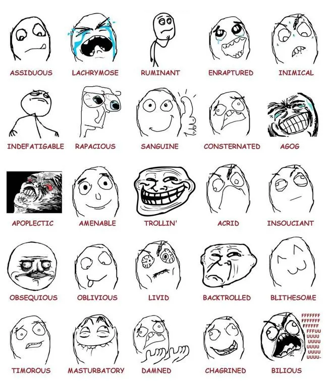 RAGECOMICS_OG's tweet photo. OG $RAGECOMICS introduces: RAGECOMICS FACTS. 
#1
A good Rage Comic face can communicate more emotion than an entire paragraph of text.