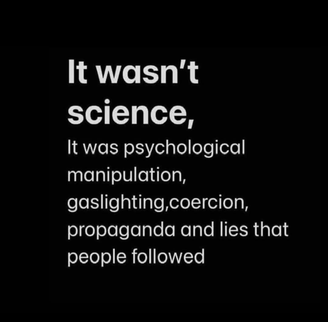 ProtocolWidow's tweet photo. @SecKennedy 

Not only was it NOT science, it was never about science.  In the sense of medicine. It was a social experiment.  Each time they do it the learn a little more about how to control the herd.  It turns out that culling the herd works really well.  Because too many people need continual control breathing down their necks. 

Vaccinating our way out of a pandemic of homicide was never feasible.  But the entire western world acted like glassy eyed loons & now they have their new & improved emergency on it's way.  

That doesn't mean it's about hospitals.  That doesn't mean it's about toilet paper.  It might be about having enough water to drink or wash your clothes.  Maybe about how many hours of electricity you can use daily.

But don't say it out loud or you will get a label.

Today is May 30, 2026, it's been 1692 days since I lost my husband & my country all at one time.  This government believes we will "Move On" from the torture of our loved ones. Covid wasn't deadly enough, so the HHS/FDA/CDC/NIH/CMS weaponized the hospitals. Thus ushering in the coerced gene therapy bioweapon.

If you experienced Covid #CrimesAgainstHumanity, like the  Hospital Protocols or the gene therapy injection harms, please submit your story at https://t.co/VwsqTooUyT.