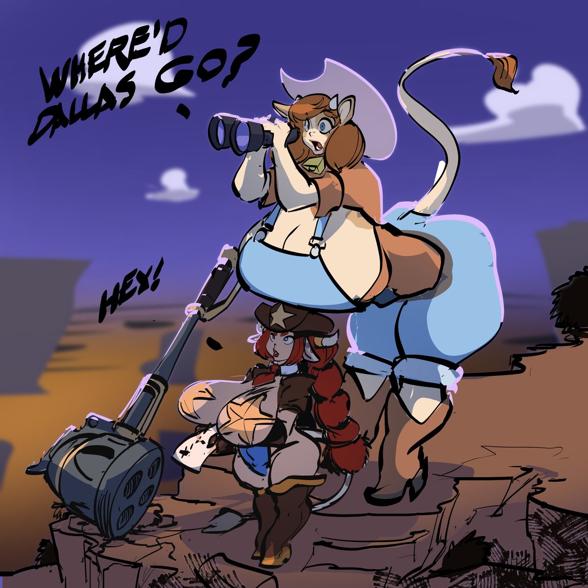 Yosemite_Slam's tweet photo. One for @sharpstingu featuring their cowgirl sheriff, Dallas and @yahyahmango 's tall cowgirl, Cindy learning about blind spots. https://t.co/V52DNNS6Us