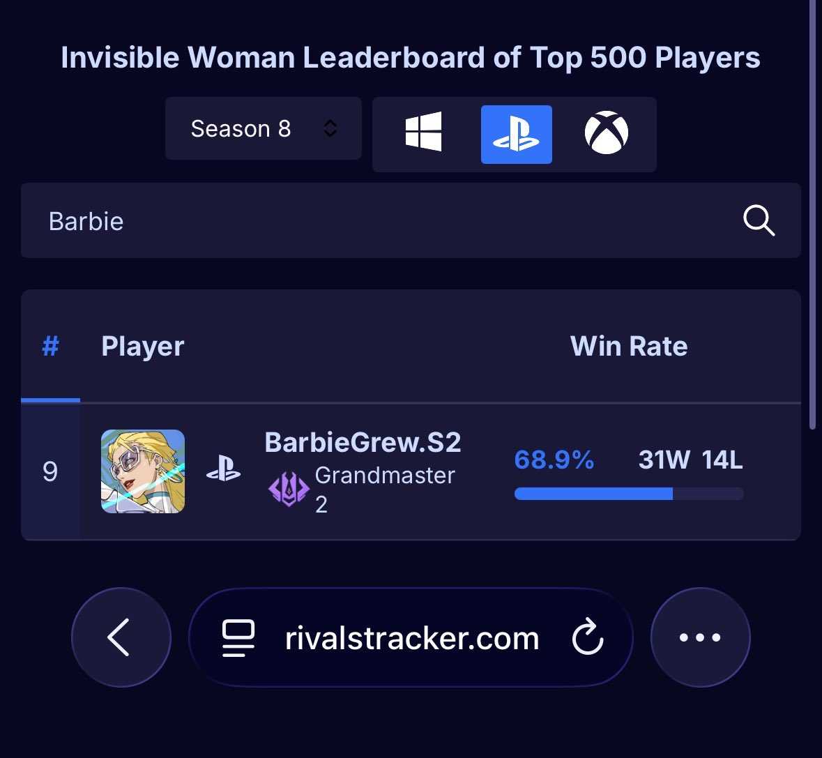 mooniquea_'s tweet photo. Ranking 9 entre os Top Players Global de Mulher invisível no #MarvelRivals 🦋🫰🏻✨ https://t.co/tuNtaJ6lSs