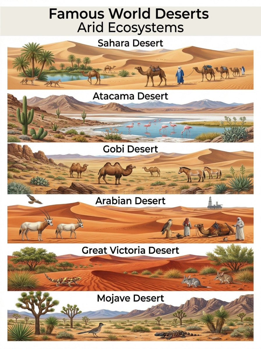 LearnologyX's tweet photo. Famous World  Deserts https://t.co/Q3ATs4QlCJ