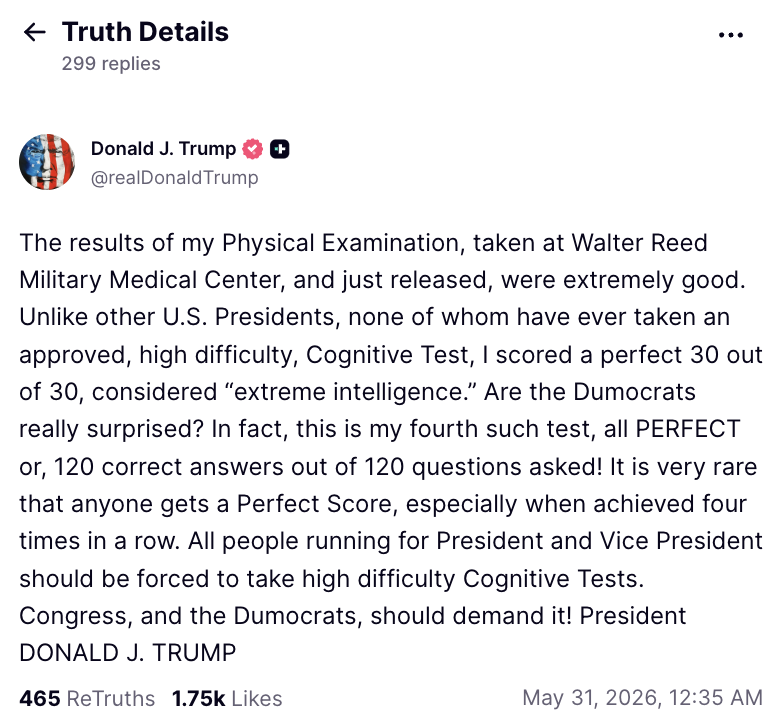 SethAbramson's tweet photo. I have to think that in the decades-long history of extremely rudimentary, comically easy dementia tests, no dementia patient has bragged so frequently and with such quiveringly indignant jowls about taking them https://t.co/rqrjTUaNYz