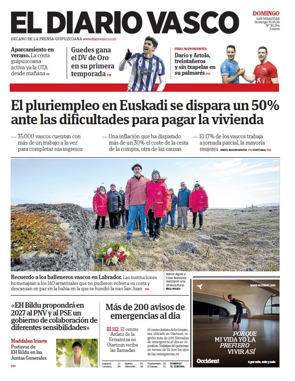 diariovasco's tweet photo. Egun on! ¡Buenos días! Esta es la portada de hoy de El Diario Vasco
https://t.co/bTvf0P0z4v https://t.co/Uux3C59OHz