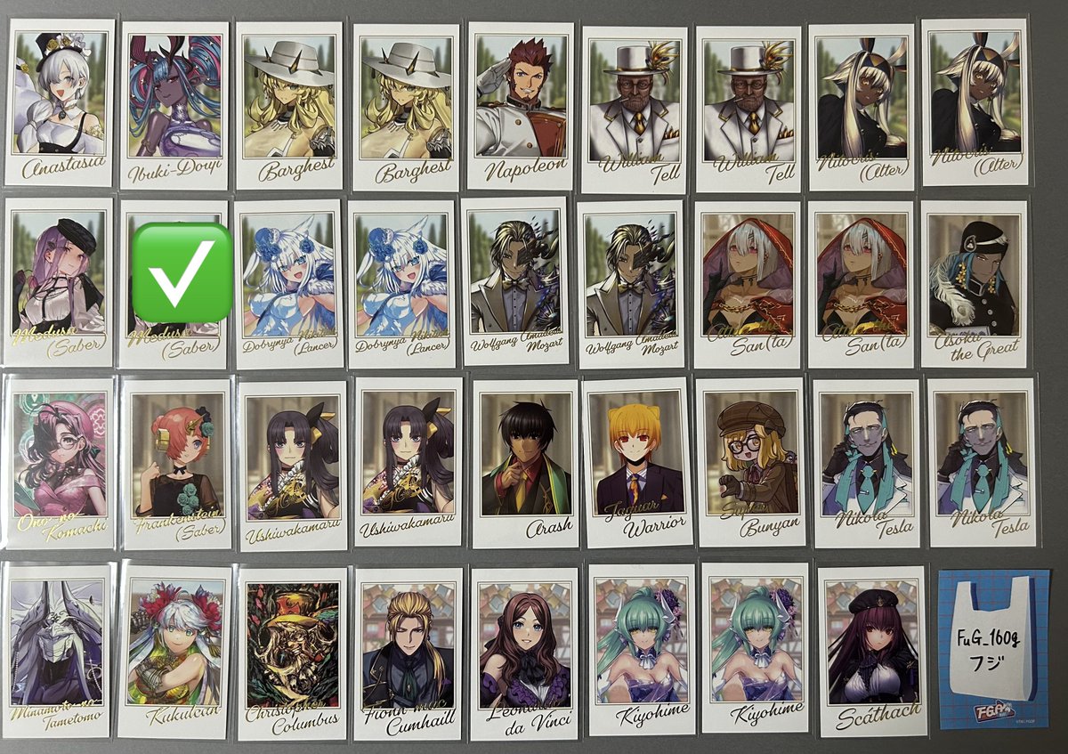 FuG_160g's tweet photo. 【交換・譲渡】FGO FGOフェス AGF CBC2025 春節2025  OVER THE SAME SKY OTSS
ポートレイト ポトレ 霊基召喚缶バッジ オーロラチケット

譲：画像1〜7枚目
求：添付8枚目参照

画像1枚目は交換のみ。
譲渡は2枚目以降、2枚から。
画像2枚目の品は3枚目〜7枚目から同数お迎えください。

続↓ https://t.co/a8x8g8qkXu