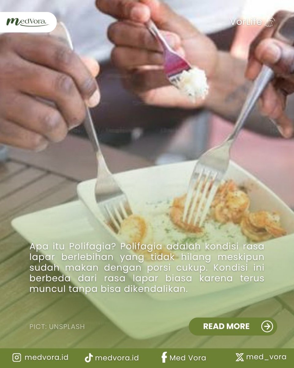 Med_Vora's tweet photo. Hati-hati, itu bisa jadi tanda Polifagia — kondisi lapar berlebihan yang nggak hilang meski perut sudah terisi.
Polifagia bisa disebabkan oleh kebiasaan sehari-hari seperti kurang tidur, stres, pola .
#MedVora #Polifagia #InfoKesehatan #KesehatanIndonesia #EdukasKesehatan https://t.co/X5nQQuEZlO