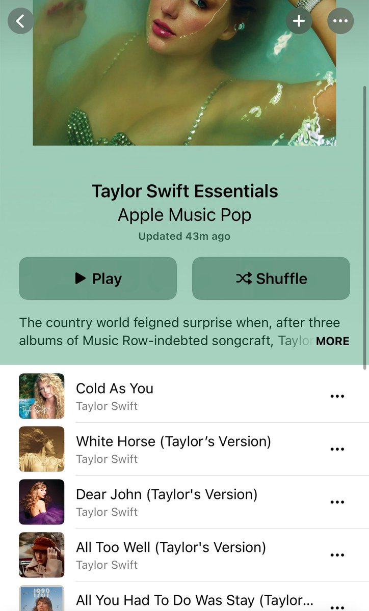 thetstimes's tweet photo. The “T” and “S” are capitalized in every track 5 on Apple Music and the Taylor Swift Essentials playlist only contains track 5s! 
#TS #ToyStory https://t.co/cK85se86ox