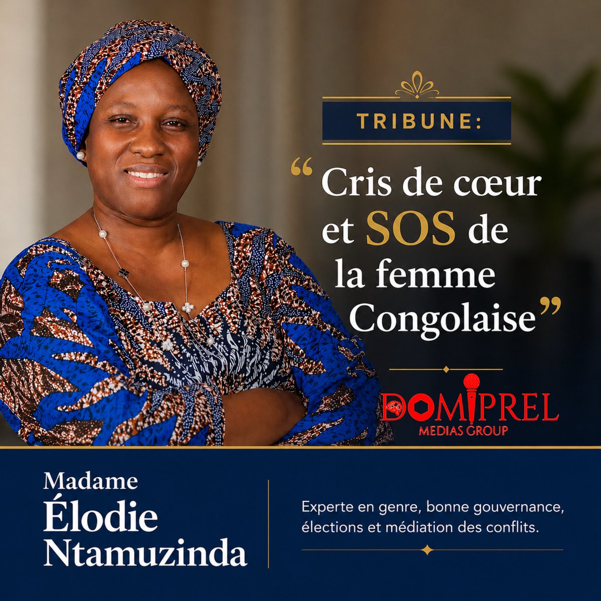 Domiprel20's tweet photo. #RDC | Le cri de cœur de la femme congolaise pour la paix et la refondation nationale (Tribune de Mme #Elodie Ntamuzinda W'Igulu)⤵️
https://t.co/VpnCp5AVZR https://t.co/Ou3uGACI95