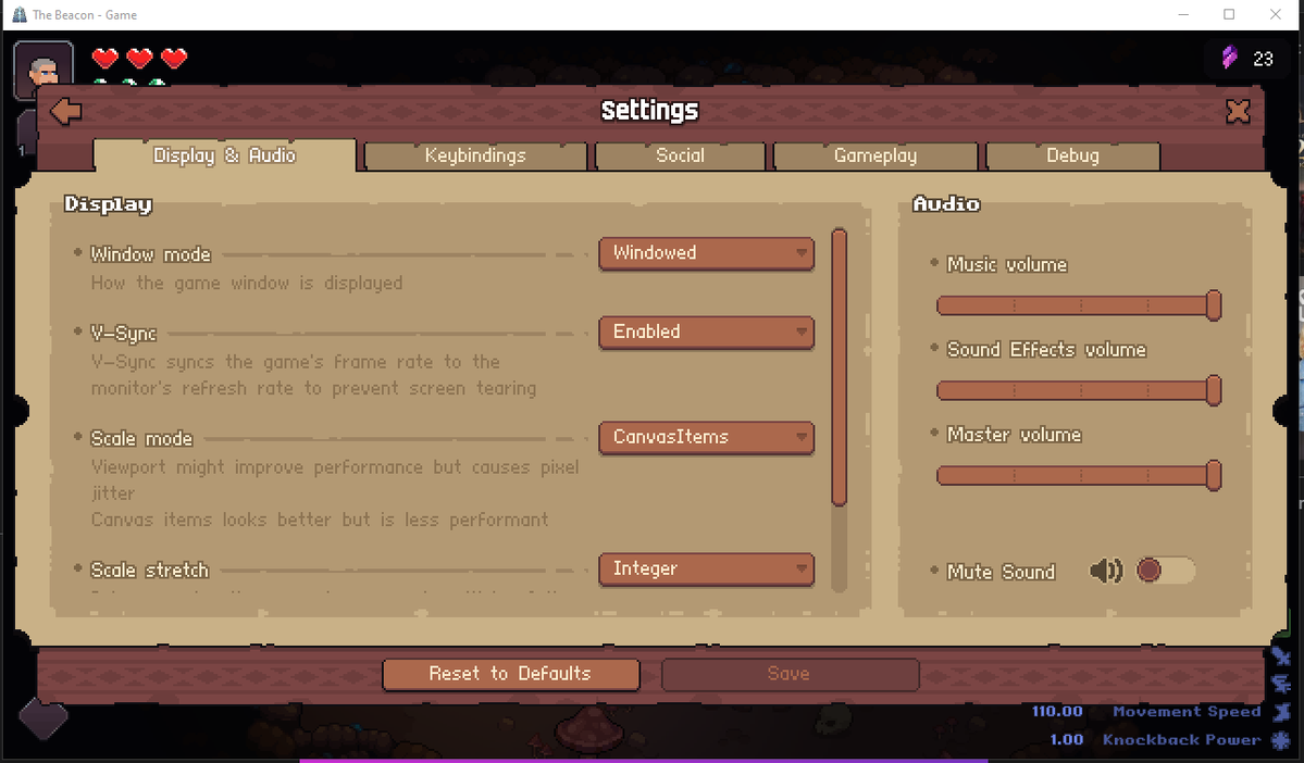 labctk's tweet photo. If you’re playing @The_Beacon_GG on a PC/laptop that can run AAA games smoothly, but The Beacon still lags, just use the settings shown in the image 
Mainly because of V-Sync, I think. https://t.co/b9Z9GWum7m