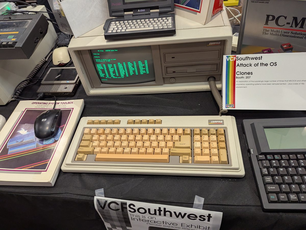 RetroTechChris's tweet photo. An Osborne and a beautiful Compaq Portable II. #VCFSW https://t.co/89K4SG8NZ7