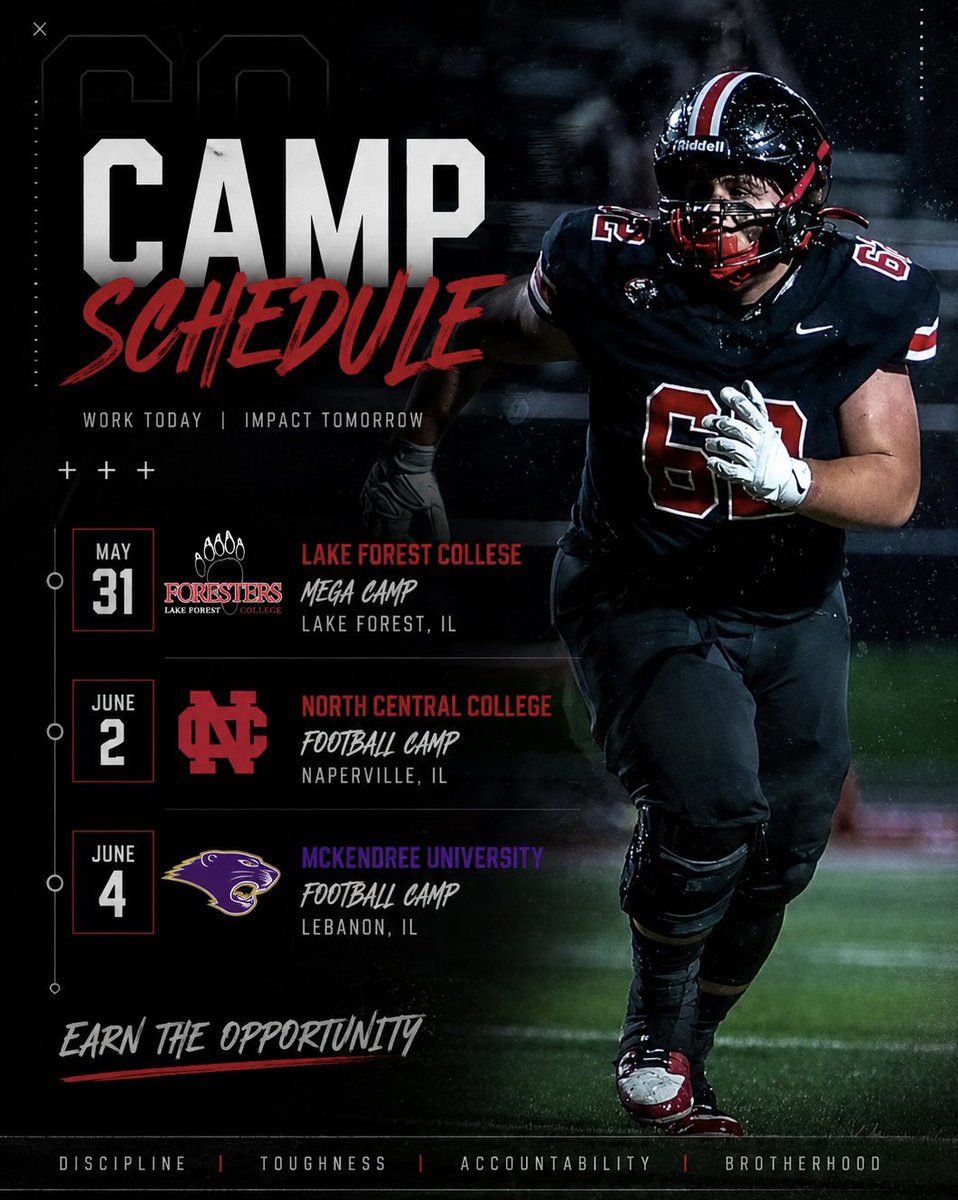 Billy_Brennan67's tweet photo. Coaches! Here are the camps I will be attending so far this summer. Can’t wait to compete and learn from coach’s at the next level!  
@LWC_KnightFB @michaelsobrien @DeepDishFB @EDGYTIM https://t.co/ghIhOQqoQU