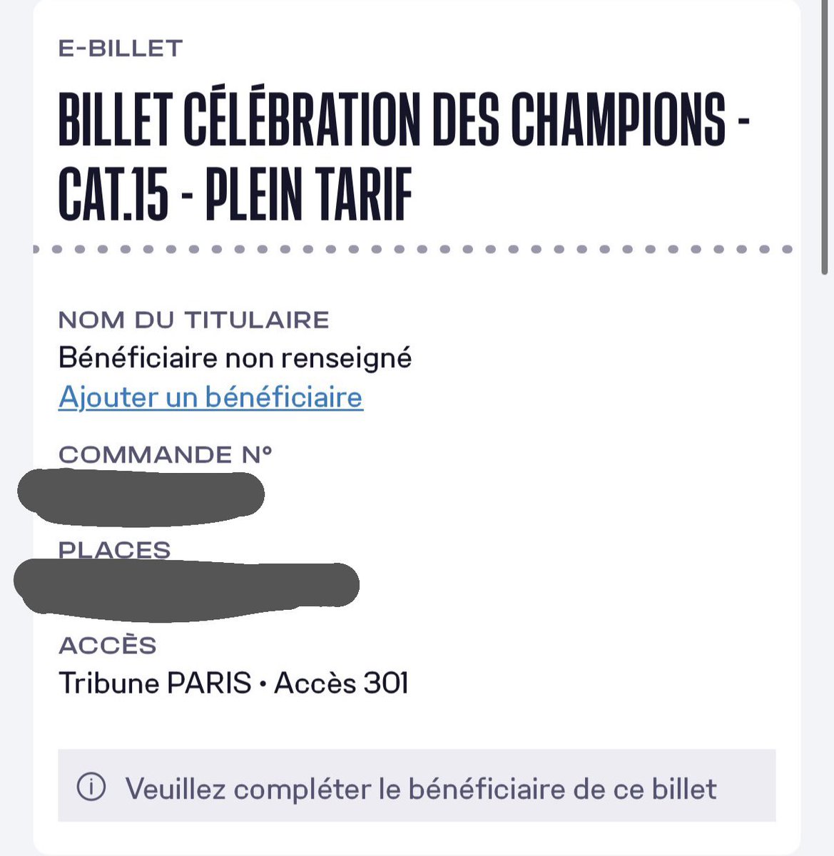 PablitoPSG's tweet photo. vend place pour la celebration au parc accès 301 #psg 

dm 📥 https://t.co/cqQk4JC1pW