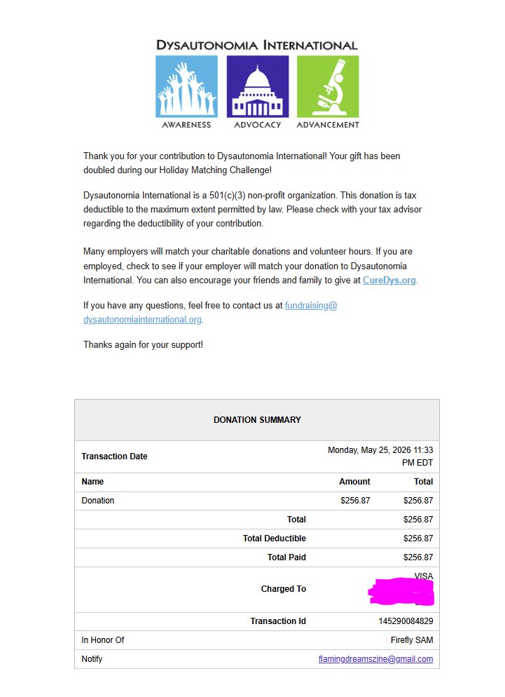 fireflyzine's tweet photo. ⭐️ Proof of Donation Below !

With this, Flaming Dreams curtains will be drawing to a close. 

We’d all like to thank you again for following us on this trailblazing journey! 🧡 https://t.co/thjg0Ix17n