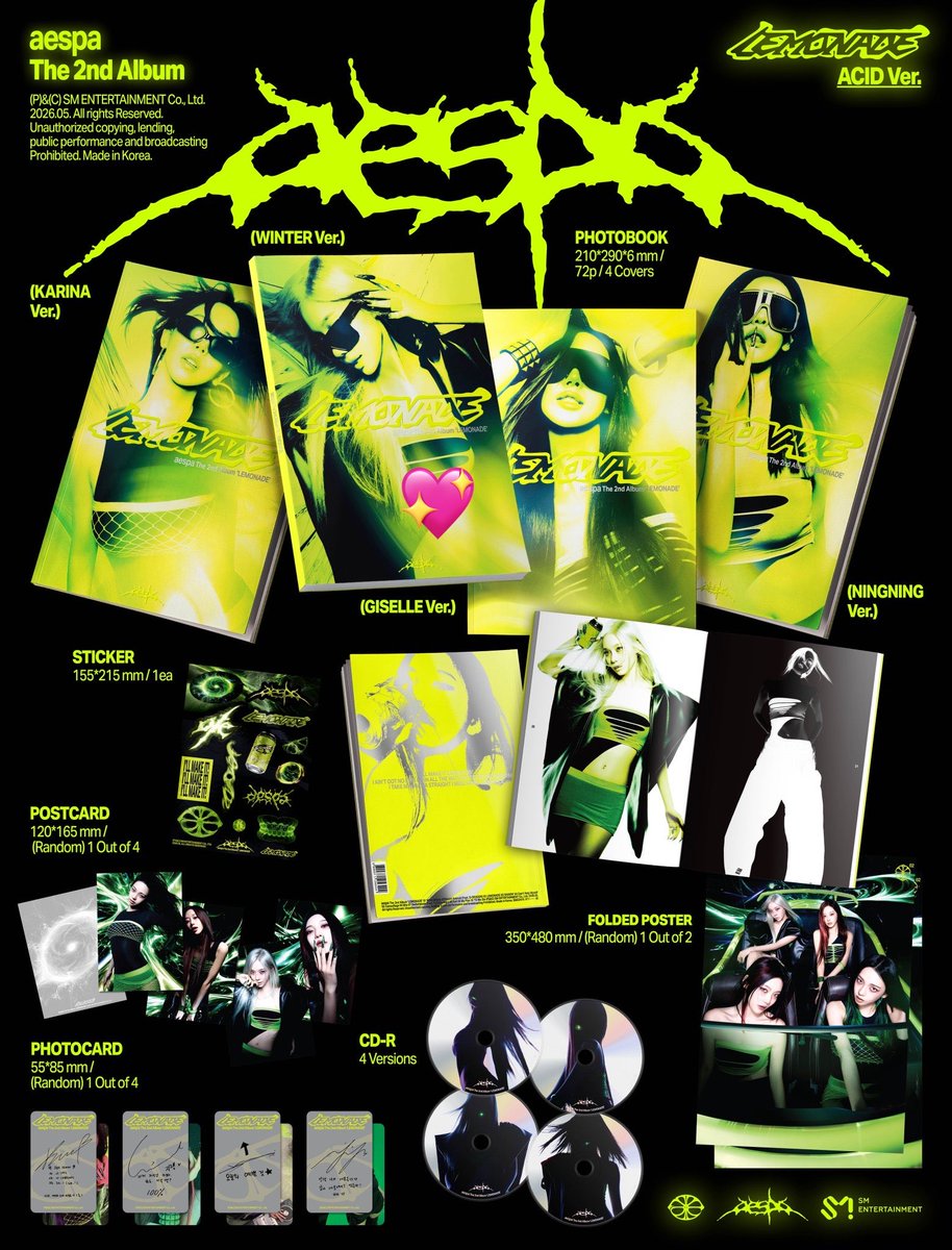 winterchan_0901's tweet photo. aespa The 2nd Album 
『LEMONADE』(ACIDVer.)

トレカなしのアルバム本体の交換

譲➡️カリナ

求➡️ウィンター💖

郵送希望しています📮
#aespa交換 https://t.co/phCknzIdCN