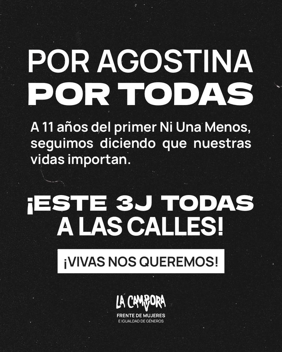 mujeres_lc's tweet photo. ¡ESTE 3J TODAS A LAS CALLES!🔥

Por Agostina. Por todas. https://t.co/PZWZGOnT8u