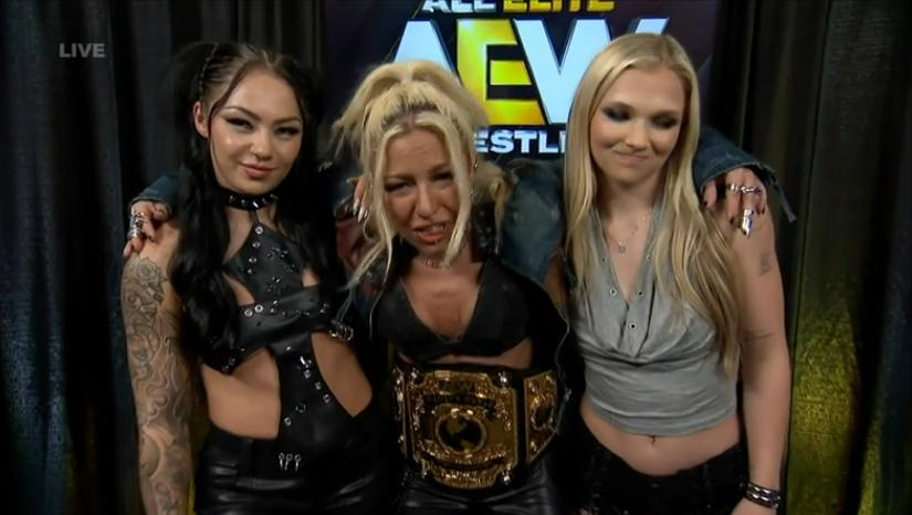 JJWilliamsWON's tweet photo. The Triangle of Madness is unbreakable. 

#AEWCollision https://t.co/AOWyNO4yWl