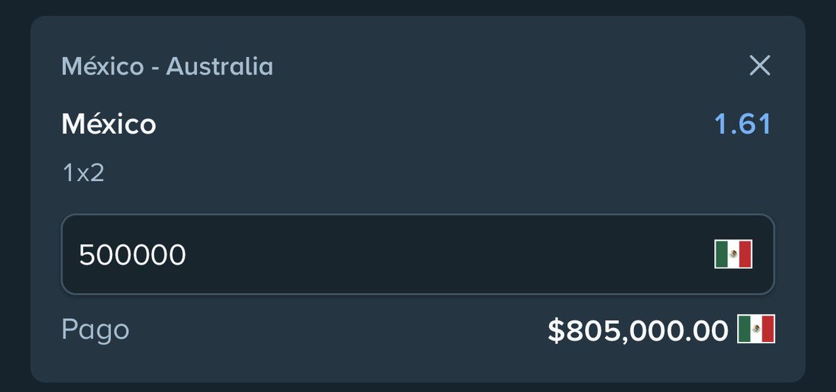 Luckymasked's tweet photo. FREE PICK MÉXICO VS AUSTRALIA

México gana🇲🇽

Yo me voy a ir fuerte con $500,000

Si se da, se van 20,000 en refiles entre los comentarios 

Por cierto, metanle en Stake y usen el código LUCKYMAFIA al registrarse para que les den el doble https://t.co/RXgKF98XQE