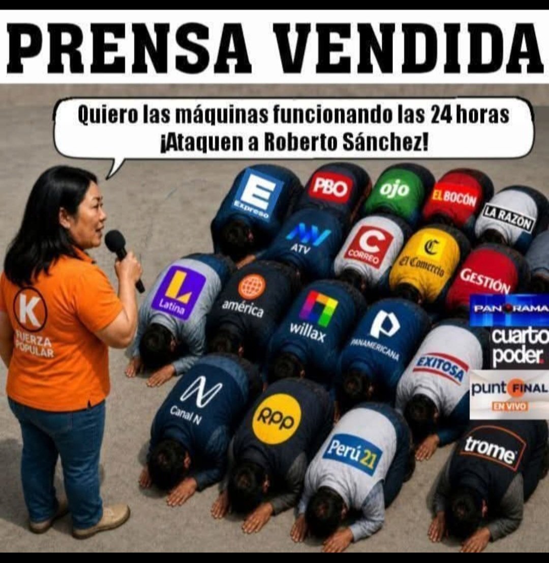 PorEstosNo2026's tweet photo. Los medios tradicionales (El Comercio, Canal N, América, Panamericana TV, Latina, Willax TV) al mismo estilo que el Pacto Mafioso acordaron no dar cobertura a la movilización de #NoAKeiko

¿En qué lado de la historia quieres estar? https://t.co/w2RXwK1z4R