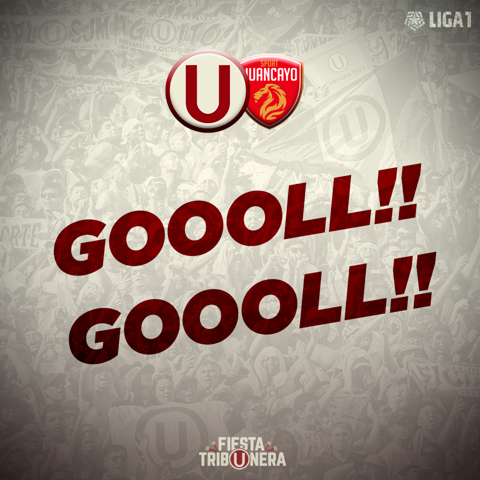 FTribUnera's tweet photo. ¡𝗚𝗼𝗼𝗼𝗹𝗹! de @Universitario, A. Santamaria a los 53' pone el segundo.
#YDaleU https://t.co/cZwPCKtLZa