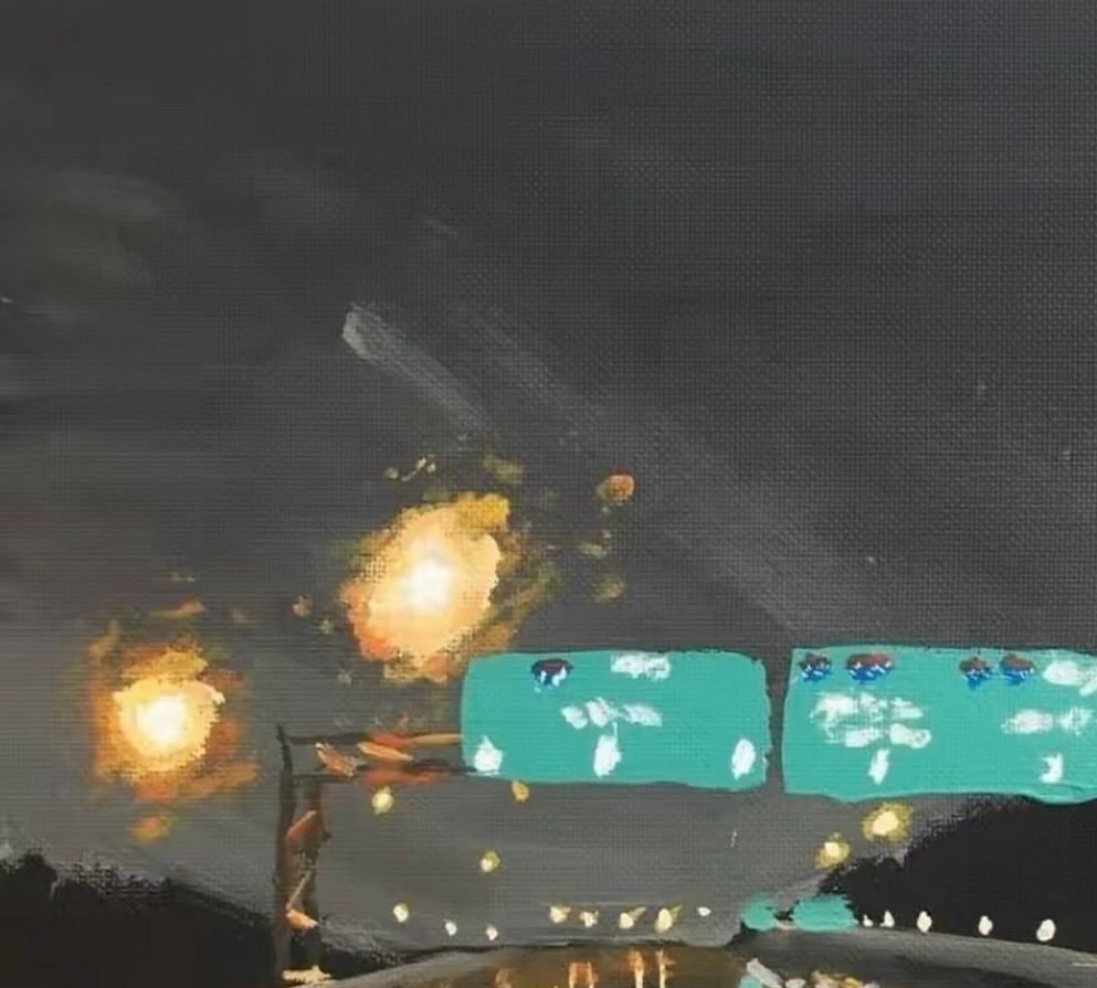 nostalgia_'s tweet photo. You’re 7 years old and just woke up during a late night road trip https://t.co/iqpdBzINqX