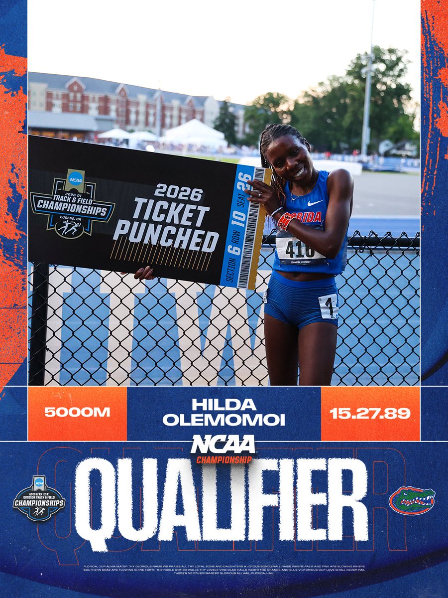 GatorsTF's tweet photo. NCAA East Preliminaries | 5000m (W)

Hilda does it again⚡️⚡️ https://t.co/dCY16RaTiq