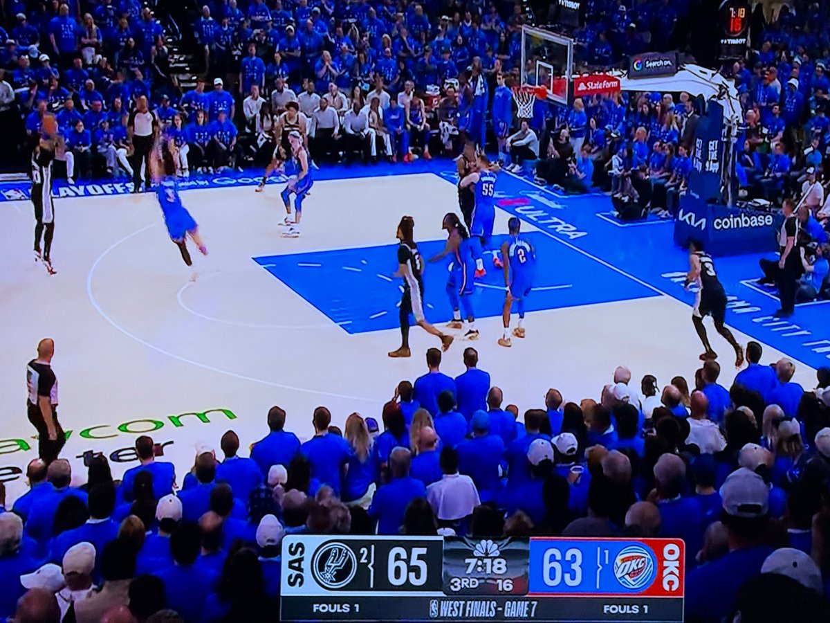 jeffhawk30's tweet photo. Mike Tirico has no business being the play by play announcer for a NBA game like this Spurs vs Thunder Game 7. https://t.co/D1ROOs7WIS