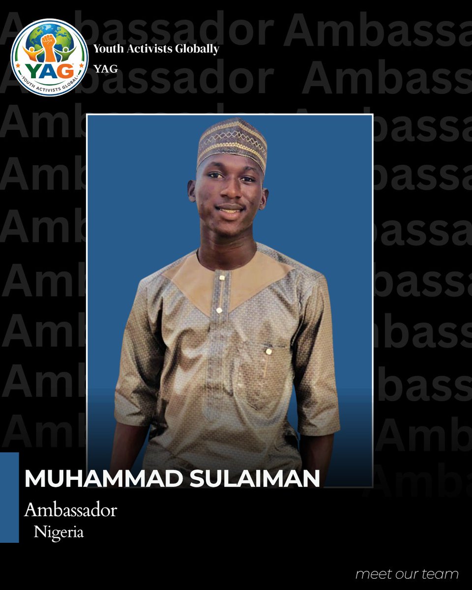 YGlobally45462's tweet photo. We are thrilled to officially announce the appointment of Muhammad Sulaiman as the Ambassador to Nigeria! 🇳🇬✨
Congratulations, Ambassador Muhammad Sulaiman! Let’s shape the future, together. 🚀
​#YouthLeadership #Diplomacy #Nigeria #GlobalActivism #YouthEmpowerment #Changemakers https://t.co/hjfh2pBoU9