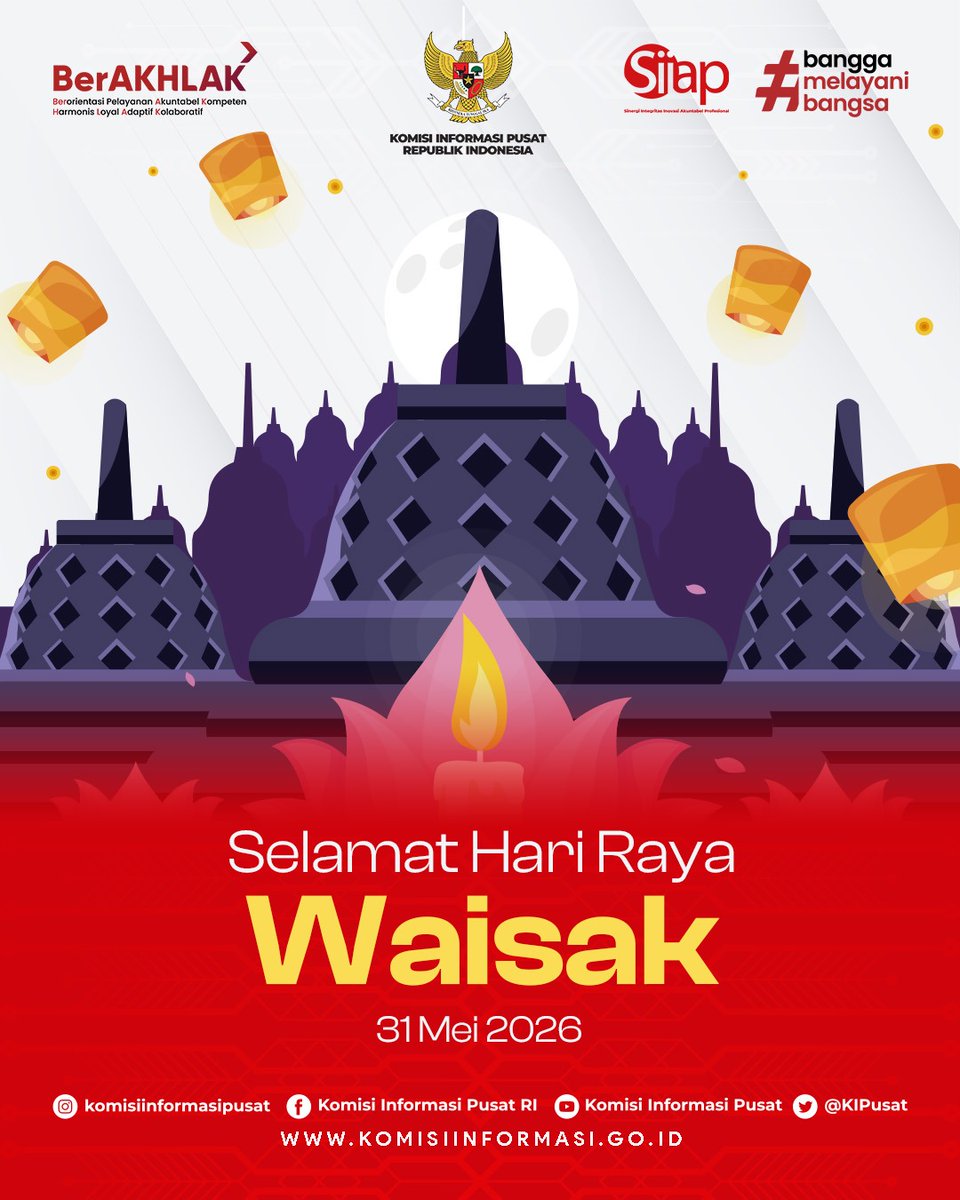 KIPusat's tweet photo. 🪷  𝗦𝗲𝗹𝗮𝗺𝗮𝘁 𝗛𝗮𝗿𝗶 𝗥𝗮𝘆𝗮 𝗪𝗮𝗶𝘀𝗮𝗸 2570 𝗕𝗘

Semoga nilai-nilai kebijaksanaan, kasih sayang, kedamaian, dan kesadaran senantiasa menerangi setiap langkah dalam membangun bangsa yang harmonis, berkeadaban, serta menjunjung tinggi persatuan dan kemanusiaan.

𝙎𝙖𝙗𝙗𝙚 𝙎𝙖𝙩𝙩𝙖 𝘽𝙝𝙖𝙫𝙖𝙣𝙩𝙪 𝙎𝙪𝙠𝙝𝙞𝙩𝙖𝙩𝙩𝙖

Semoga semua makhluk hidup berbahagia ✨✨