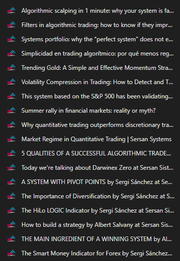 dmartin_trading's tweet photo. When I first started learning algo trading, it only took me about a week to realize that systematic trading was the real deal.

However, I decided that I would not make the same mistake I made when I began learning discretionary trading, which is: Learning from people with no track record. It cost me well over a year of mistakes back then.

So from early on, I made it my number 1 priority to ONLY learn from traders with a verified track record. That was my non-negotiable rule.

One of these verified traders I have been learning from is the number one trader on darwinex (SYO); 17 Million AUM, with a track record spanning from 2017.

He has blogs going all the way back to 2019 on trading ideas, advice and tips for systematic traders. 

If you want to be the best, learn from the best. His blog page is packed with gems and it has saved me years of mistakes. Here you go: https://t.co/KslFyHJSBv